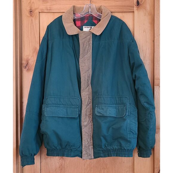 Vintage Backwoods XLT Green Barn Chore Coat 100% Cotton Flannel Blanket Lined XL - Picture 1 of 10